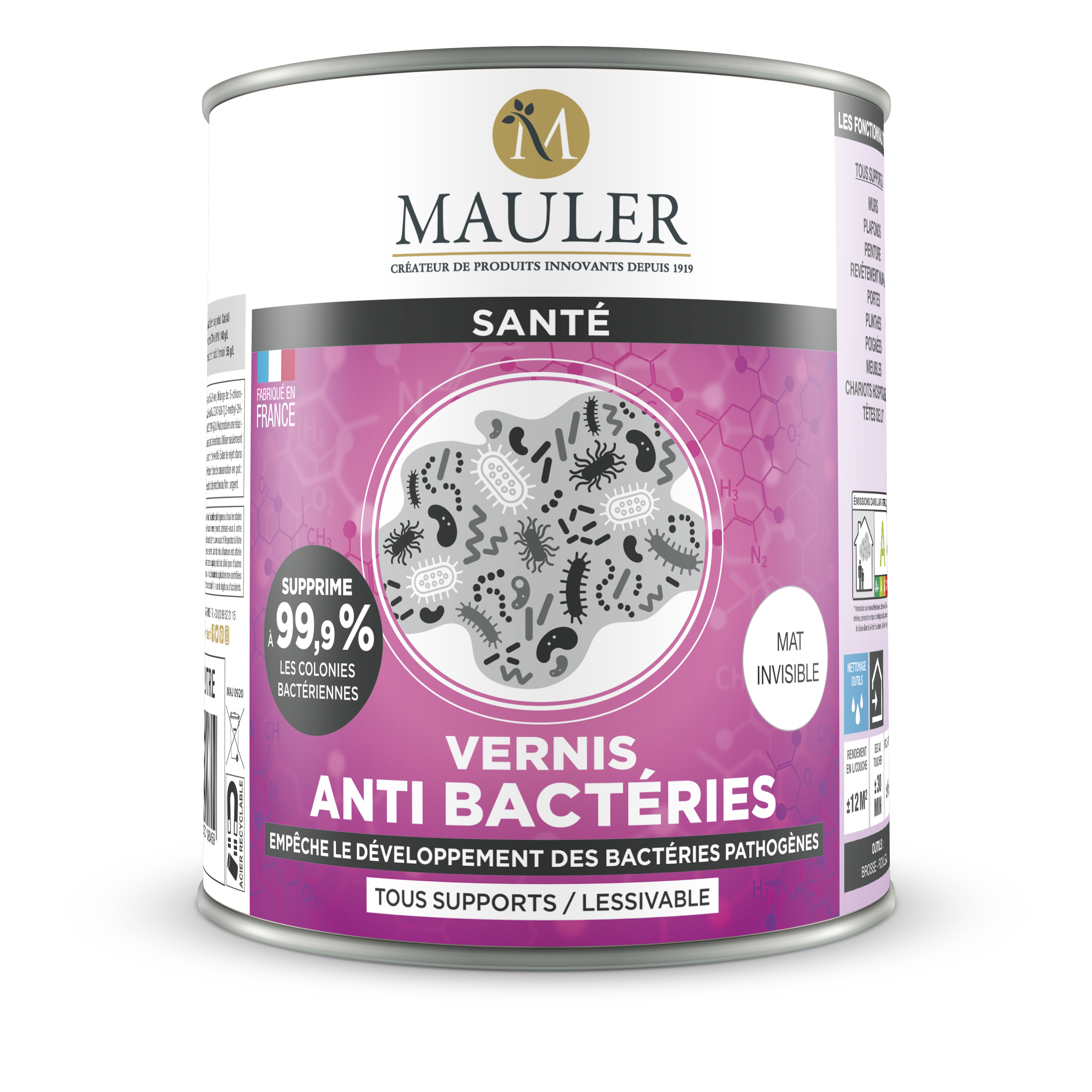Vernis Anti-Bactéries - MAULER - Produit d'entretien toutes surfaces